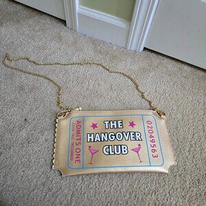 Hello 3AM The Hangover Club Gold & Pink Clutch Crossbody Bag